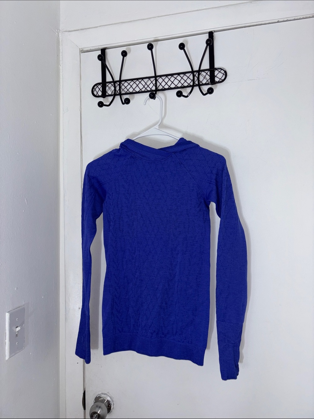 lululemon athletica Royal Blue Cable-Knit Crew Sweater